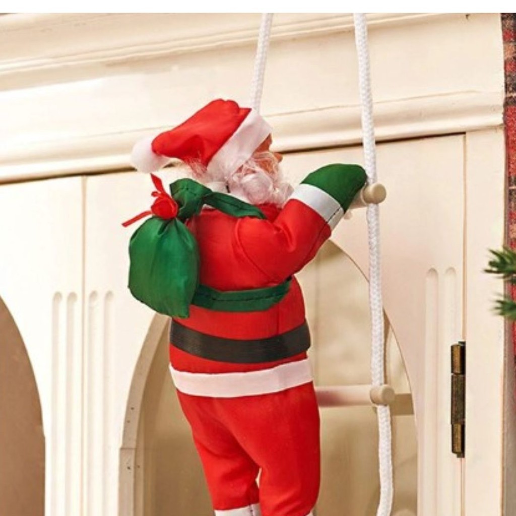Papai Noel Subindo Escada Decoração de Natal