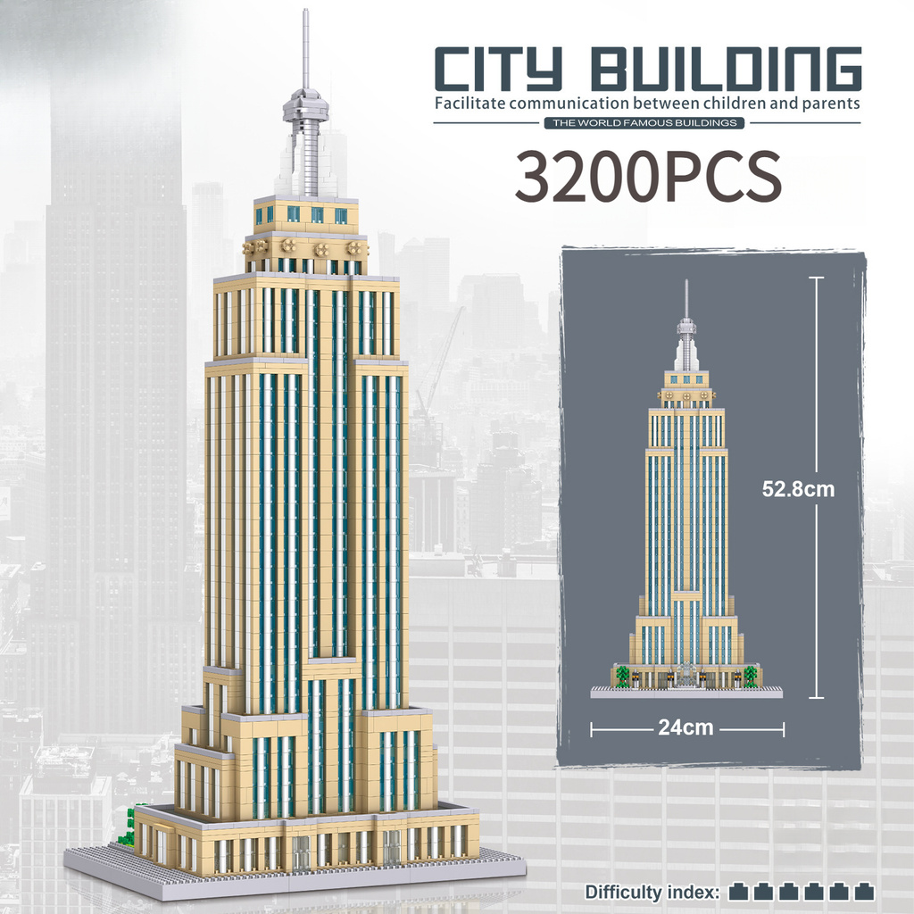 Empire State Building Modelo De ConstruçãO Microgranular Blocos De ConstruçãO Brinquedos De Montagem De Alta Dificuldade