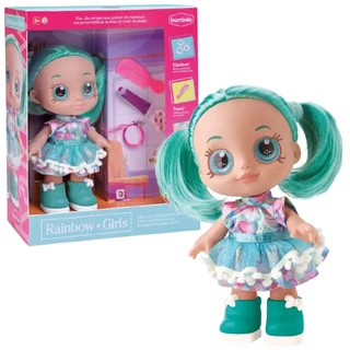 Boneca Rainbow Girls com Cabelo Verde e Glitter 733 Bambola