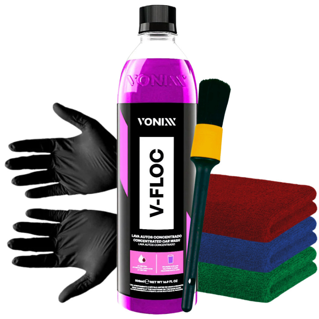 V Floc 500ml Shampoo Concentrado Neutro Poder De Limpeza Máximo + Kit E ...