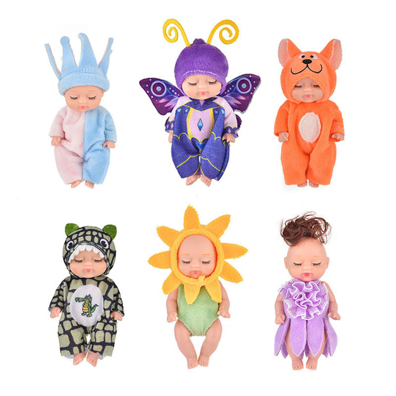 Boneca Bebe Silicone Reborn Bebê Realista Dormindo Mini Menino Fofo Brinquedo de Vestido Realista Presente de Dia das Cr