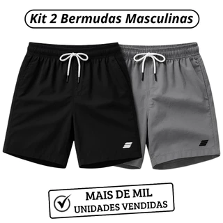 Kit 2 Bermudas Masculina Fit Short Academia Masculino Tectel Elastano