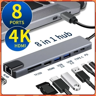 Estação de Ancoragem 8 Em 1 USB C Hub 4K PD HDMI 4K 100W Energia JORGE