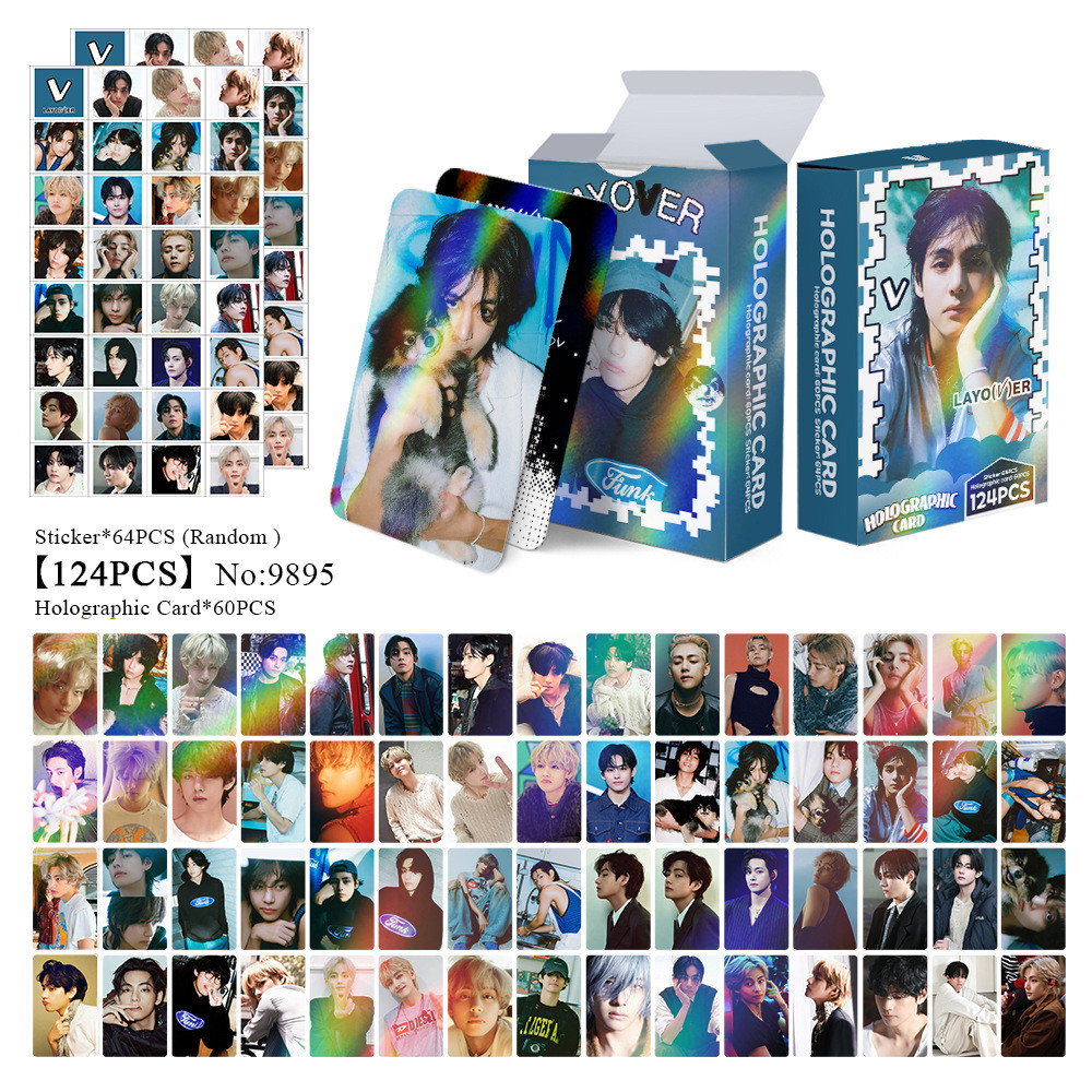KPOP 124 Pçs/Caixa BTS Photocards Bangtan Boys Holográfico LOMO