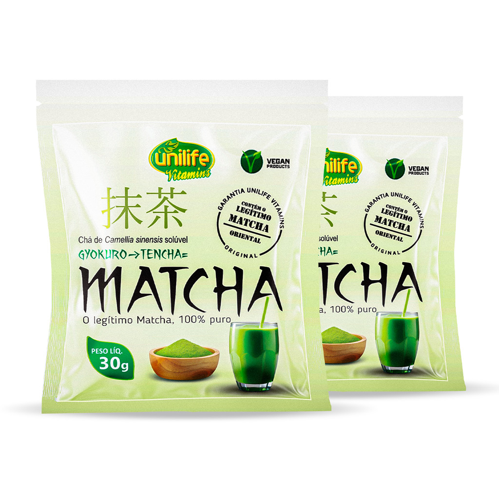Kit 2 Matcha Puro Vegano Unilife 30g Solúvel | Shopee Brasil