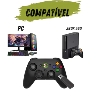 Controle de Jogos Sem Fio Recarregável USB Botão de Função Macro e Turbo Joystick para Xbox 360 e PC Win7 ou Superiores