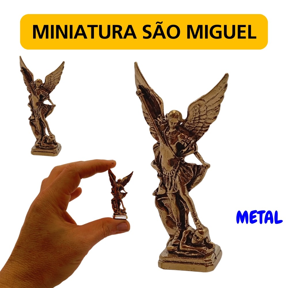 Imagem Miniatura Metal São Miguel Arcanjo Carro Casa