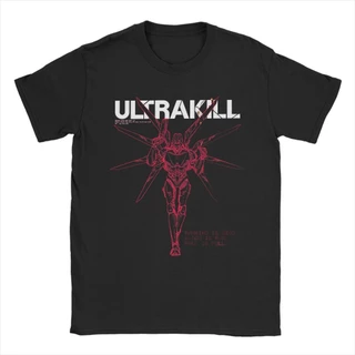 Camiseta Básica Ultrakill Shooting GameMasculina 100 % Algodão Com Gola Redonda E Moda Casual