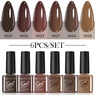 LILYCUTE 6 Cores Conjunto De Esmaltes Em Gel De Esmalte Todas As Estações Arte De Unhas Embeber Kit LED Manicure Para Meninas