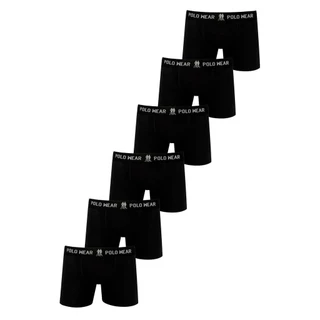 Kit 6 Cuecas Boxer Algodão Polo Wear Preto