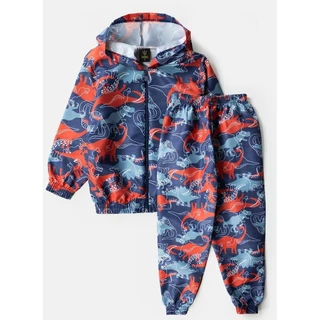Conjunto Infantil Masculino Corta Vento C/Capuz Dinos Marinho 16 - Torrox