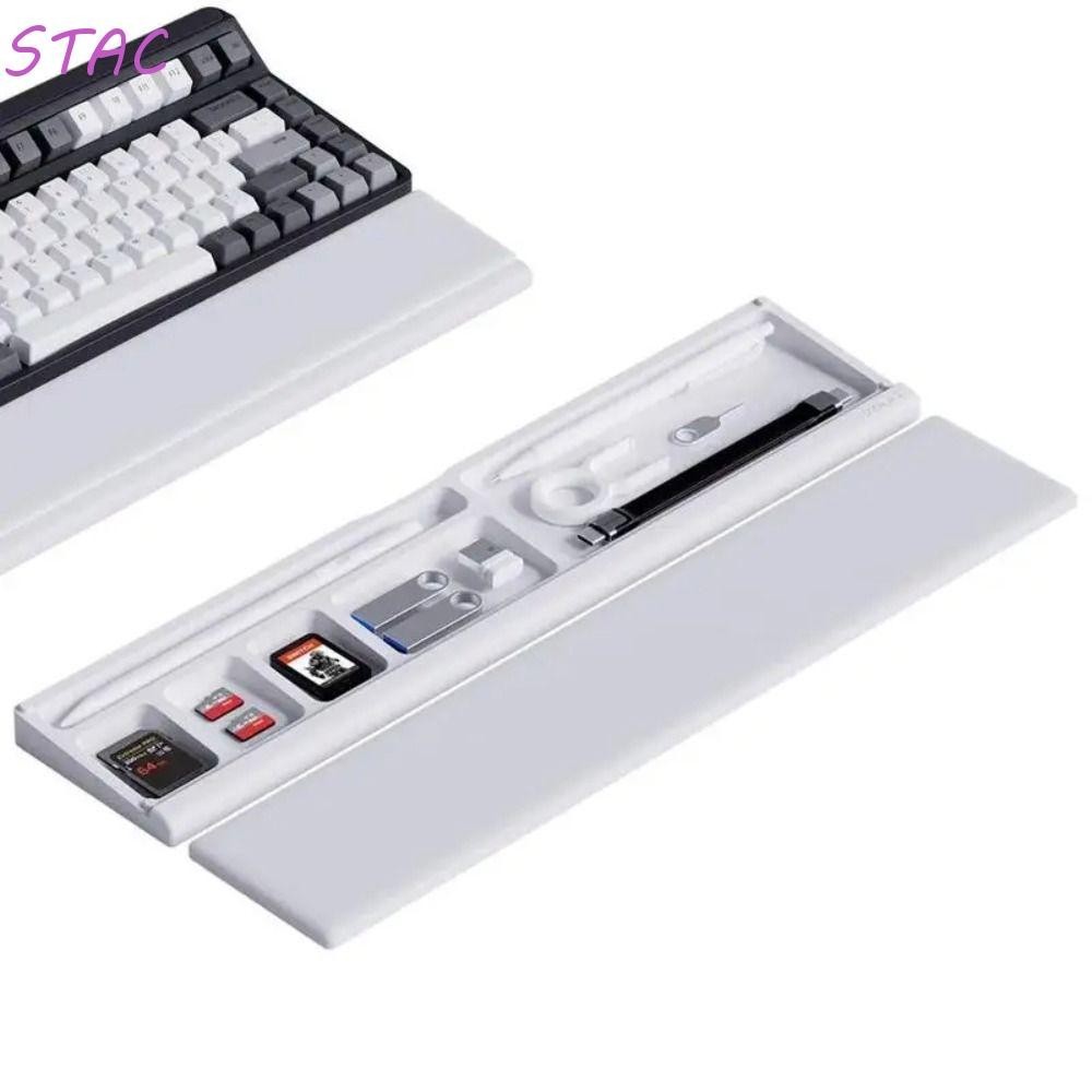 Descanso Para Pulsos De Teclado STAC , Dupla Camada Com Porta De Caixa De Armazenamento , Mecânico Espuma Macia Antiderrapante Anti-Derrapante Computador De Suporte De Digitação