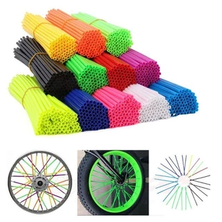 36Pcs Bike Motocicleta Protetor De Roda Raios Pele Capas Para Motocross Bicicleta Acessórios Refrigerantes 9 Cores 24CM/17CM