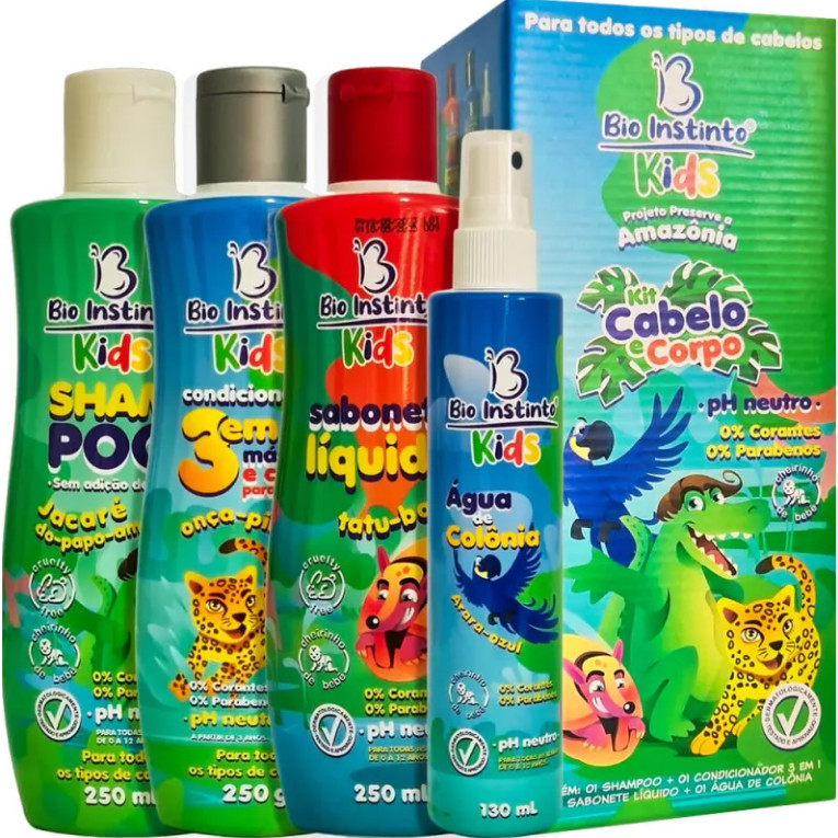 KIT CAPILAR INFANTIL CABELO E CORPO KIDS BIO INSTINTO (740)
