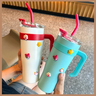 Copo Quencher Térmico 2.0 1200ml Canudo Tampa e Alça Antivazamento Caneca Garrafa Neymar