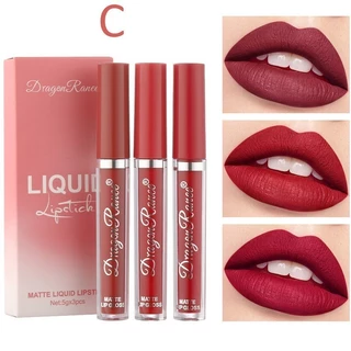 Conjunto de 3 batons saturated Velvet Matte / fosco aveludado Lip Gloss/Long Lasting Waterproof em Oferta na Shopee