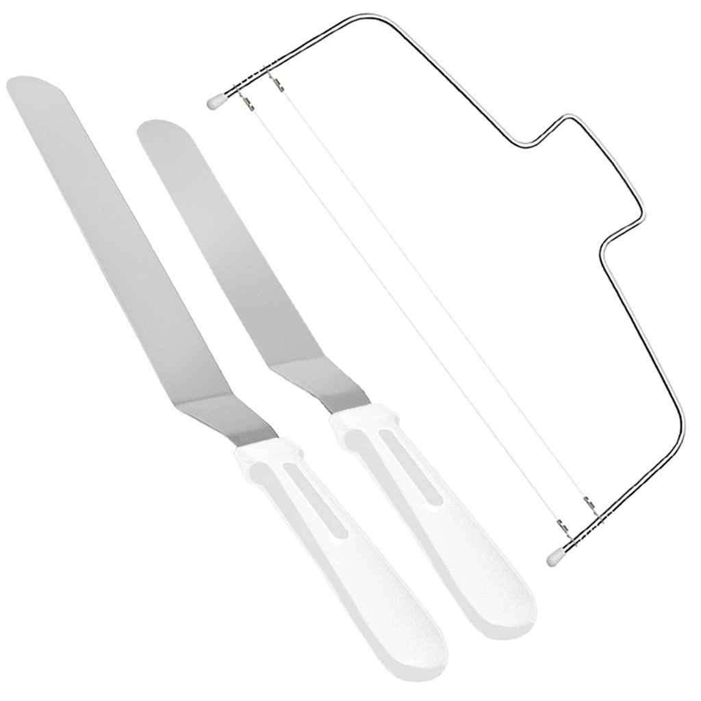 Kit 2 Espátulas Confeiteiro Angular Curva E Nivelador Fatiad