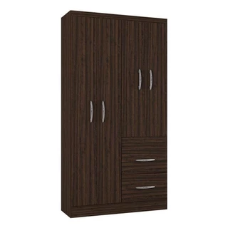 Guarda Roupa Solteiro Milão 4 Portas Chocolate - Poquema