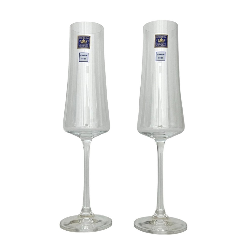 Jogo de 02 Taças para Champanhe Cristal Bohemia 210ml Xtra