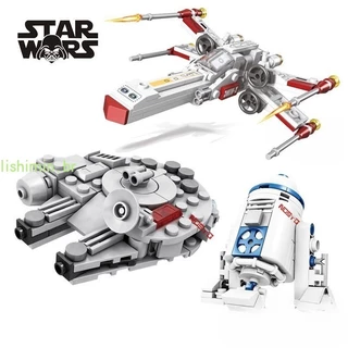 Star Wars Millennium Falcon R2-D2 X Wing Fighter MOC Blocos de construção de nave espacial Robô Aventura Brinquedo Presente