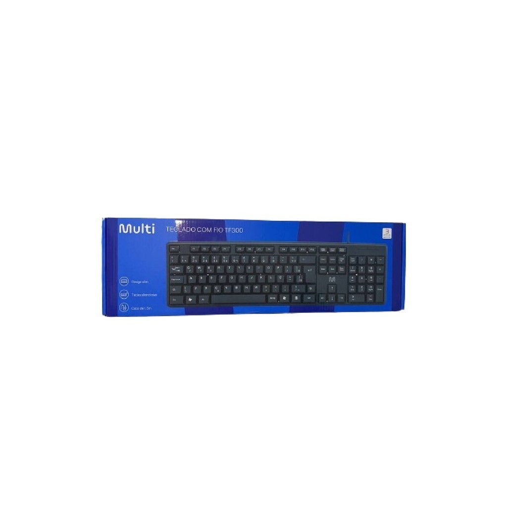 Teclado Com Fio Multilaser TF300 - Preto | Shopee Brasil