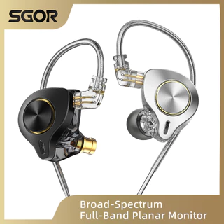 SGOR Luna in Ear 13.5MM Fones De Ouvido Com Fio Planar Driver Microfone HiFi Bass Monitor Earbuds DJ Fone Tipo C Pino USB