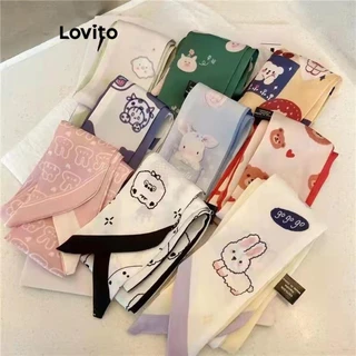 Lovito Laços de cabelo elegantes, leves e confortáveis de desenhos animados casuais para mulheres LFA44647
