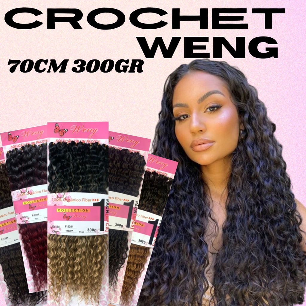 CABELO ORGÂNICO CACHEADO PARA CROCHET BRAID 70CM FIBRA PREMIUM 300GR