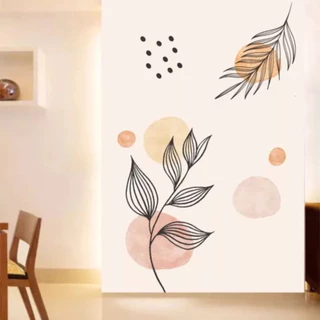 Adesivo De Parede Flor Decorativo Parede Boho Floral Minimalista Sala Copa 90cm