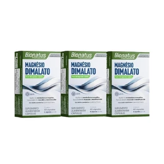 Kit Magnésio Dimalato Bionatus Com 3 Potes De 60 Cáps Cada