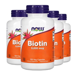 Kit 4x Biotina 5000mcg Now Foods 120Veg Caps/Made in Usa