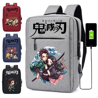 Mochila Estudantil Anime Demon Para Mulher Homem Anime Estudante De Viagem Escolar (Interface USB)