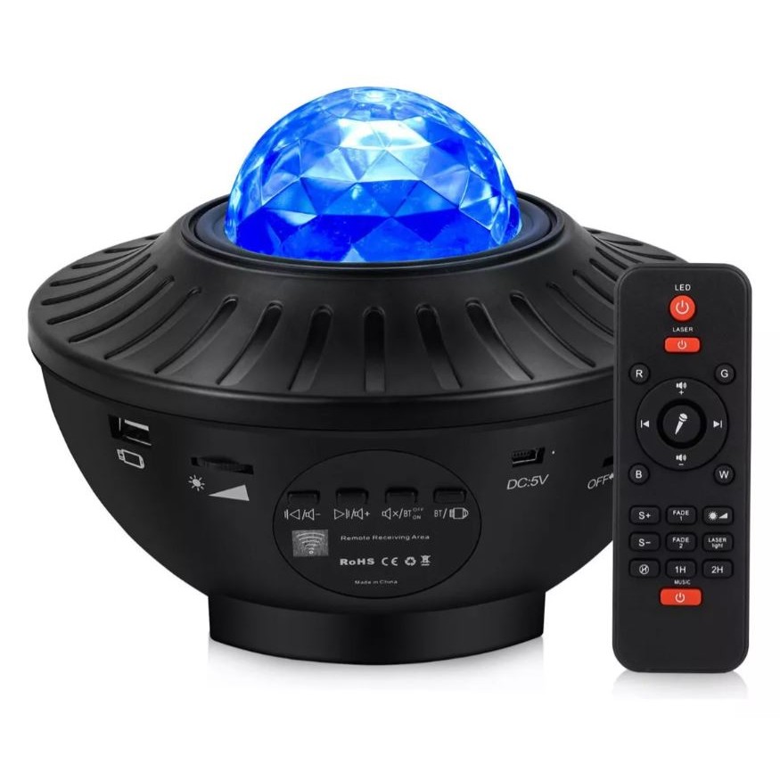 Luminária Abajur Luzes Bluetooth Projetor Estrelas Galaxia