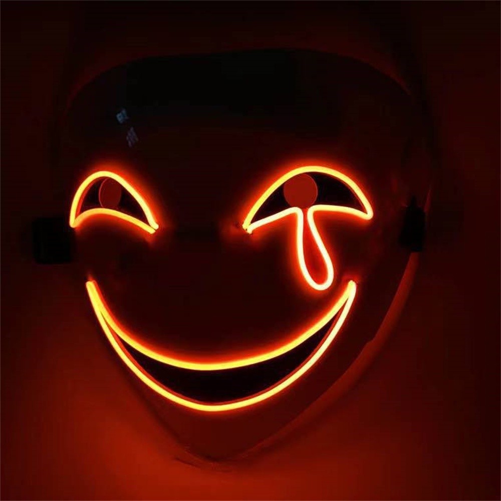 Led Light Mask Cosplay Japanese Cartoon Neon Light Samurai Mascara ...
