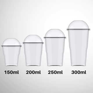 100un Copo Bolha com Tampa s/Furo Felicidade, Açaí, capacidade a escolha 150ml, 200ml, 250ml ou 300ml Plastilania