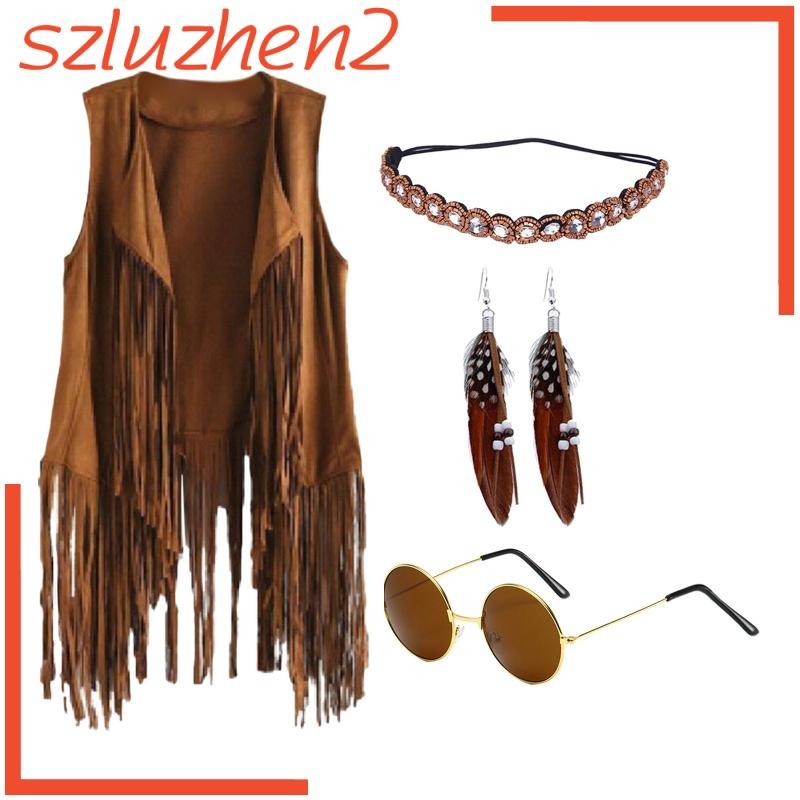 Szluzhen2] Trajes Hippie Femininos Meninas Roupas 60s 70s Fantasia
