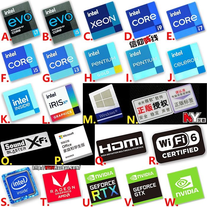❣Adesivo Digital Original 11a geração core i7 i5 i3 win10 adesivo Notebook HDMI Desktop computador cpu etiqueta