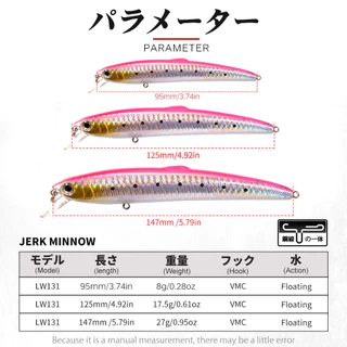 Hunthouse Flutuante Smith Saruna Minnow Isca De Pesca Marítima Jerkbait Dura 95mm/8g 12.5cm/17.5g 14.7cm/27g Para Pique Seabass