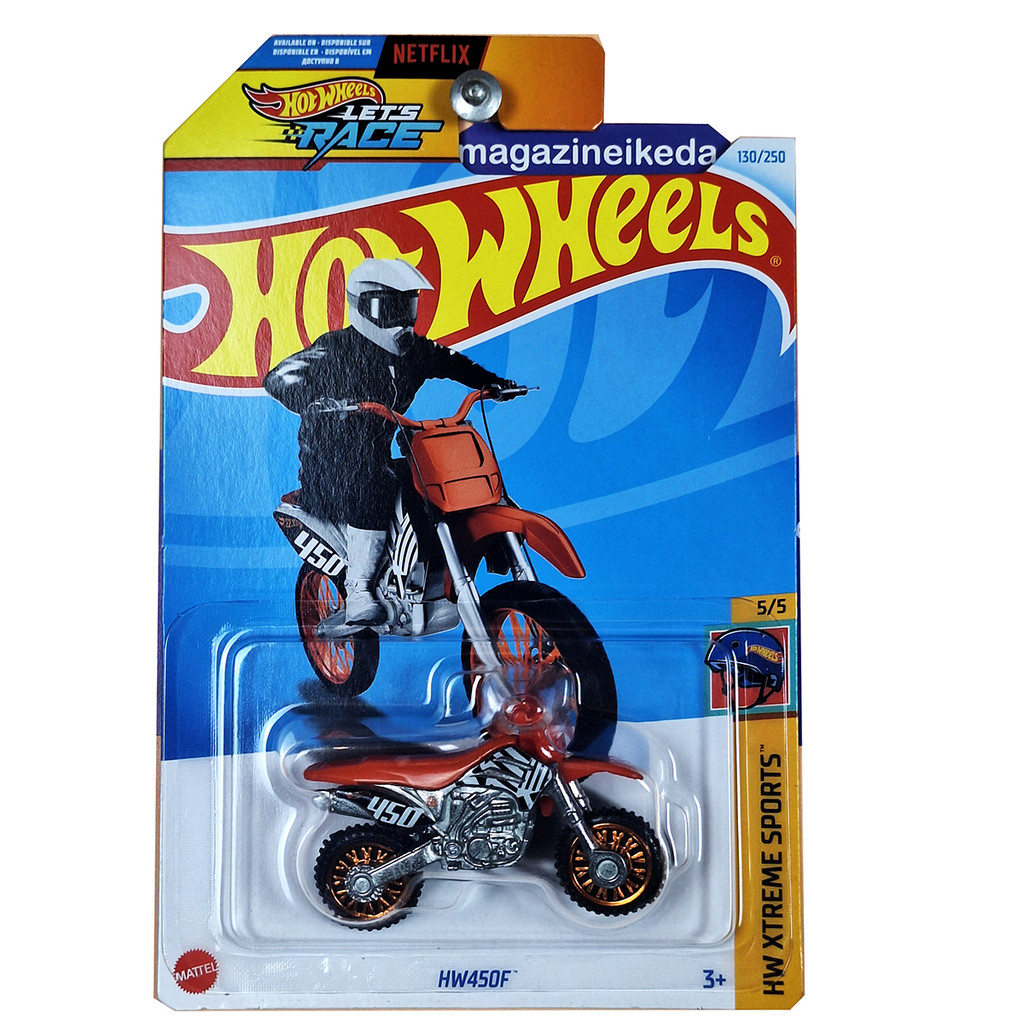 Hot Wheels - HW450F - HW Xtreme Sports 5/5 - HTC00 - Short Card - Netflix Let's Race - Motocross Bike - Mattel 2024 - 1:64