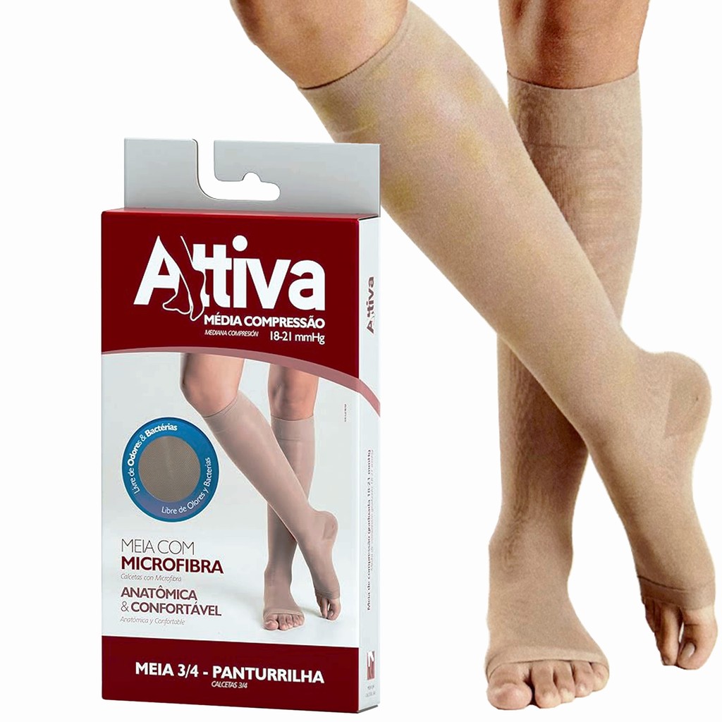 Melhor Meia 3/4 Panturrilha Media Compressão 18-21 - para tratamento e ...