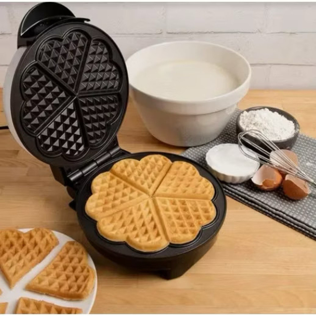 Máquina de waffles em formato de coração, fácil de limpar e perfeita para o café da manhã jorge