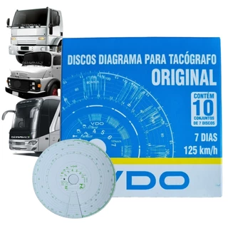 Disco Diagrama para Tacógrafo 7d Semanal - 125km/h - 10 un (VDO 14025005F) em Oferta na Shopee
