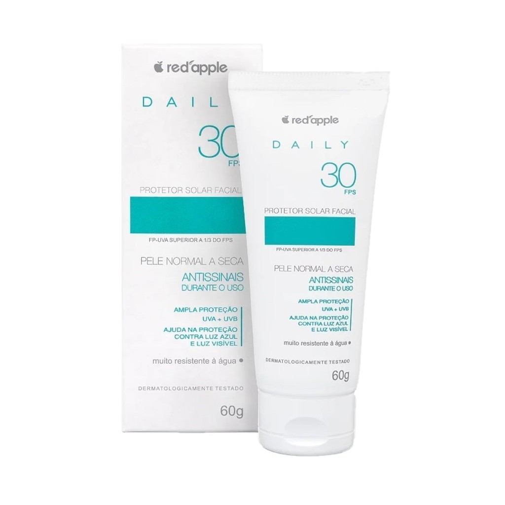 Protetor Solar Facial Daily FPS 30 Antissinais 60g Red Apple | Shopee ...