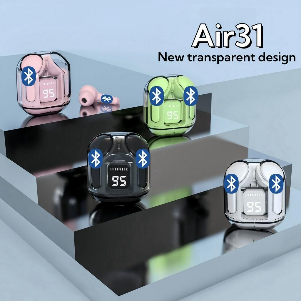 Marca Air31 new Bluetooth Redução De Ruído Transparente Em Fones De Ouvido , Com Visor digital Sem Fio