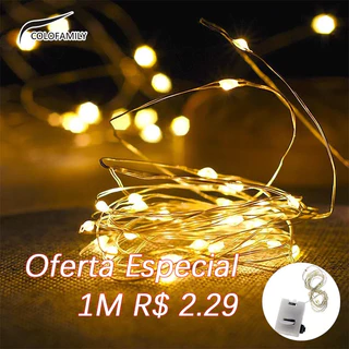 3 Modos 1/2/3m Luz De Fada (bateria incluída) Led Luzes Fio De Cobre Cordão Para Natal E Festa Luzes De Decoração Casa De Casamento