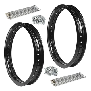 Par de Aro Dianteiro e Traseiro + Raios e Niples Honda Biz 100/125 Pop 110