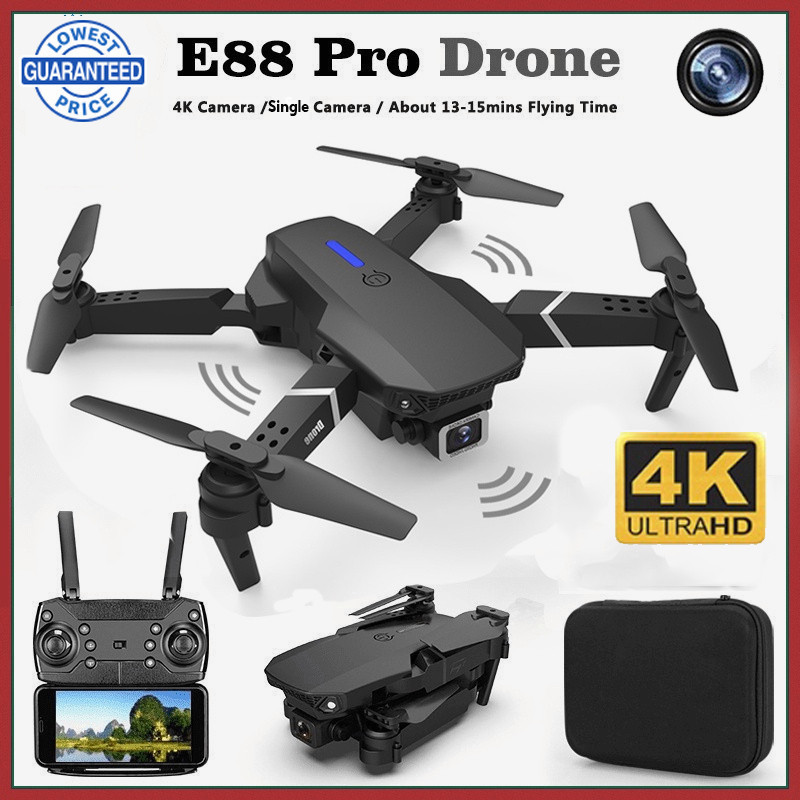 [Novo] Drone E88 Controle Remoto Quadcopter Portátil Dobrável WiFi FPV Drone 4KHD Câmera