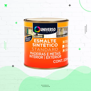 Tinta Esmalte 225ml UNIVERSO 1/16 (MADEIRAS, METAL, FERRO) PRETO