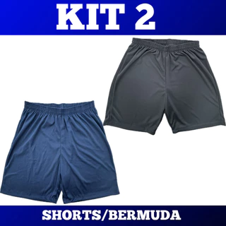 KIT 2 - Short Calção Bermuda Masculina - Futebol Corrida Academia Piscina Praia Casual Lazer