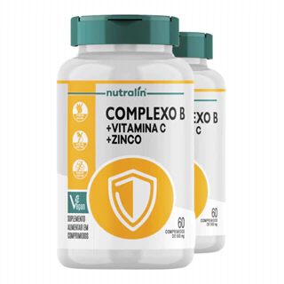 Kit 2x Complexo B Nutralín com Vitamina C e Zinco 60 Comp./Made in Usa